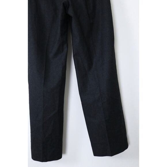 Vintage 1990s Chanel High Waisted Flat Front Wool Trousers Charcoal Gray - Picture 8 of 11